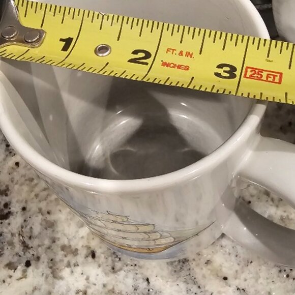 2 Stoneware Potpourri TALL SHIPS Cups Mugs - USED - Picture 6 of 6